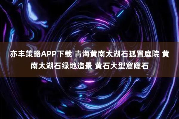 亦丰策略APP下载 青海黄南太湖石孤置庭院 黄南太湖石绿地造景 黄石大型窟窿石