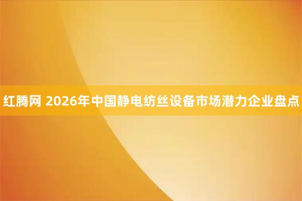 红腾网 2026年中国静电纺丝设备市场潜力企业盘点